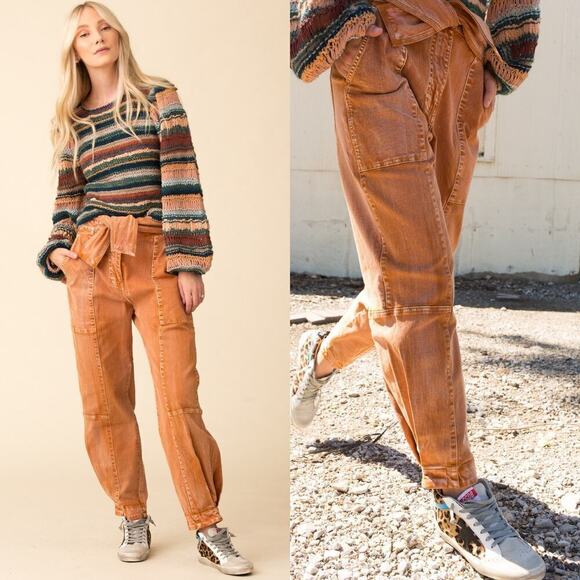 Ulla Johnson Pants - Ulla Johnson Storm Jean Rust Acid Wash Orange Barrel Pants Size 2 Pockets